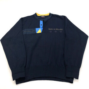 Paul & Shark Yachting Large Henley Sweater Vintage VTG Wool Acrylic Pullover